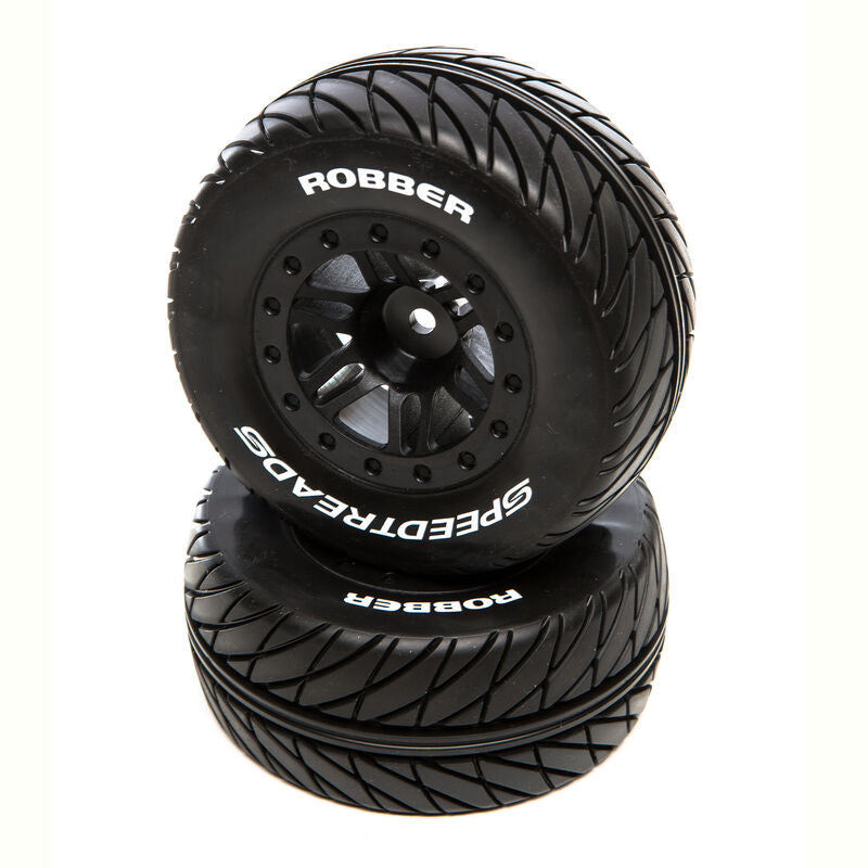 Duratrax SpeedTreads Robber SC Front Rear Black Mounted: Traxxas Slash/Rustler, ECX 4X4 (DTXC2929) Horizon Hobby