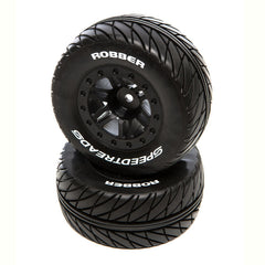 Duratrax SpeedTreads Robber SC Front Rear Black Mounted: Traxxas Slash/Rustler, ECX 4X4 (DTXC2929) Horizon Hobby