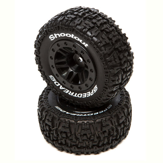 Duratrax SpeedTreads Shootout SC Front Rear Black Mounted (2) (DTXC2931) Horizon Hobby