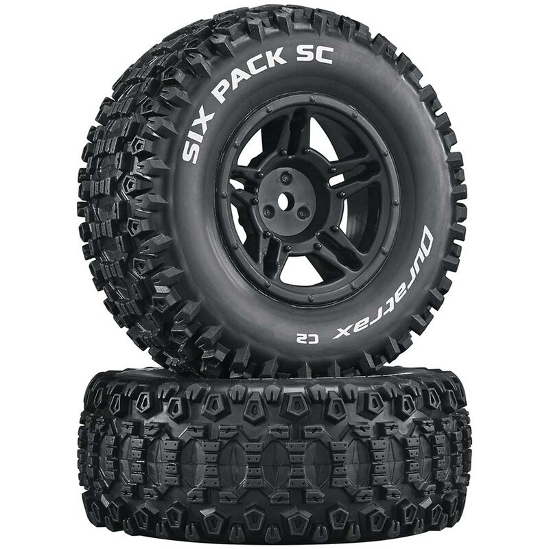Duratrax Six-Pack SC C2 Mounted Tires: Slash 4x4 Blitz Front Rear (2) (DTXC3861) Horizon Hobby