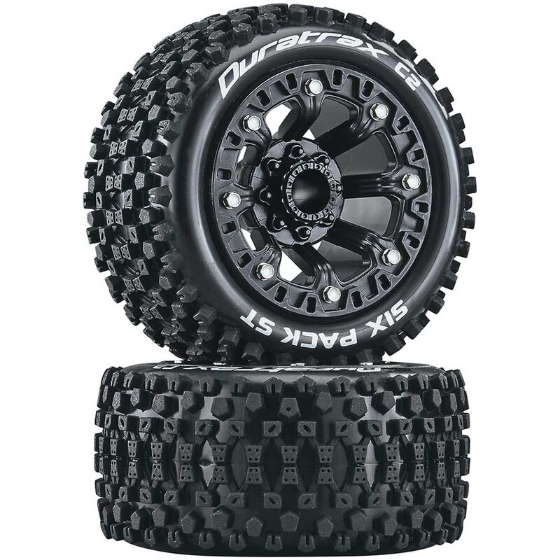 DuraTrax Six Pack ST 2.2 Tires, Black (2) (DTXC5103) Horizon Hobby