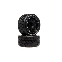 Duratrax Bandito ST Belted 2.8 2WD Mounted Rear Tires, .5 Offset, Black (2) (DTXC5531) Horizon Hobby