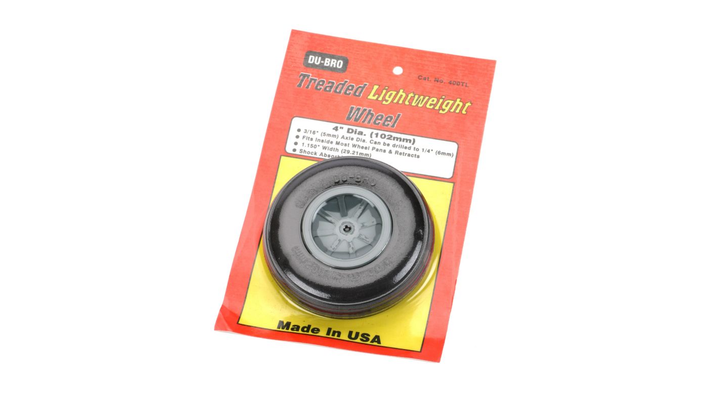 Du-Bro Treaded Lite Wheel, 4" (1) (DUB400TL) Horizon Hobby