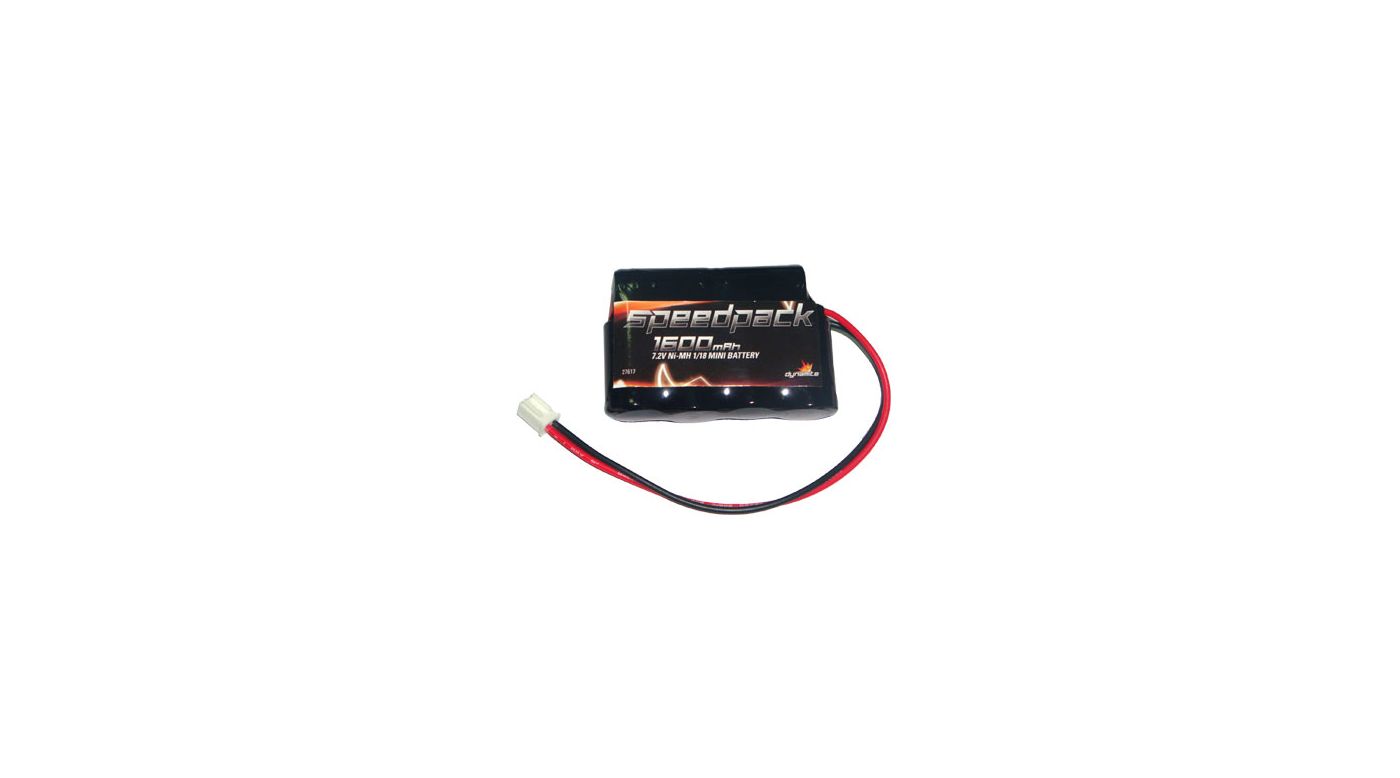 Dynamite 1600mAh 7.2V NiMH Battery: Mini-T, MLST/2 (DYN1456) Horizon Hobby
