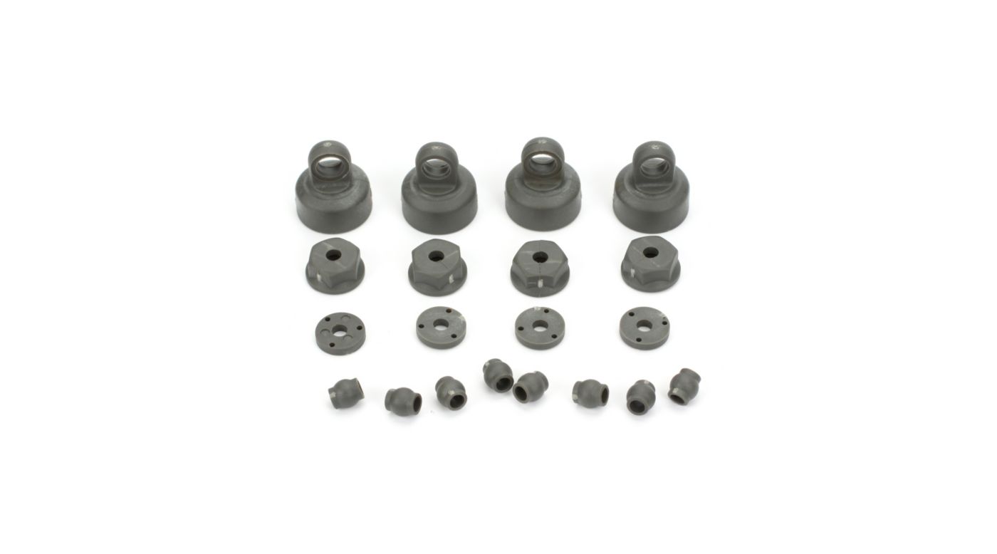 ECX: Shock Cap, Piston, Pivot Ball Set: All ECX 1/10 2WD (ECX1037) Horizon Hobby