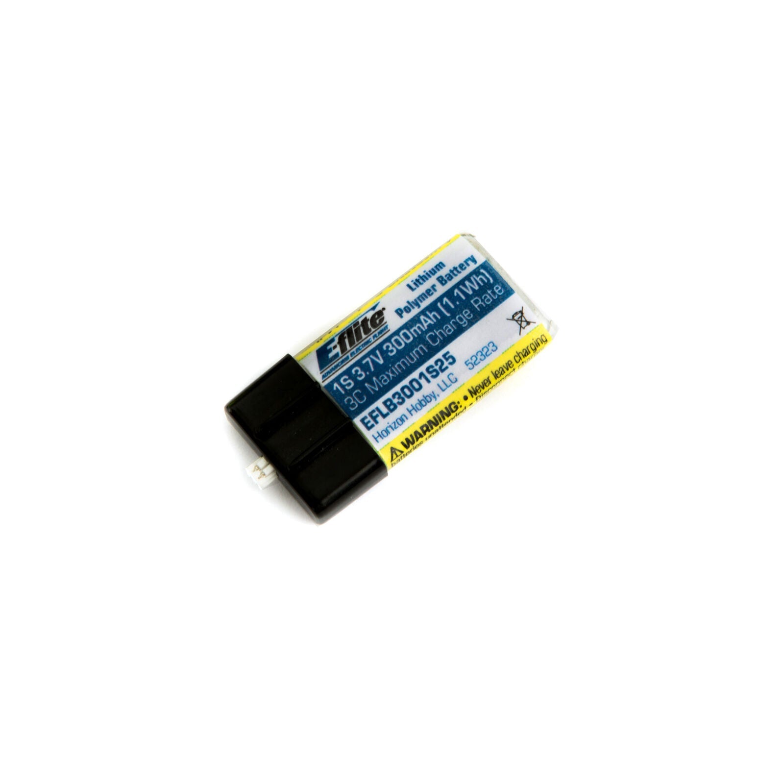 E-flite 300mAh 1S 3.7V 25C LiPo Battery: PH 1.5 (Ultra Micro) (EFLB3001S25) Horizon Hobby