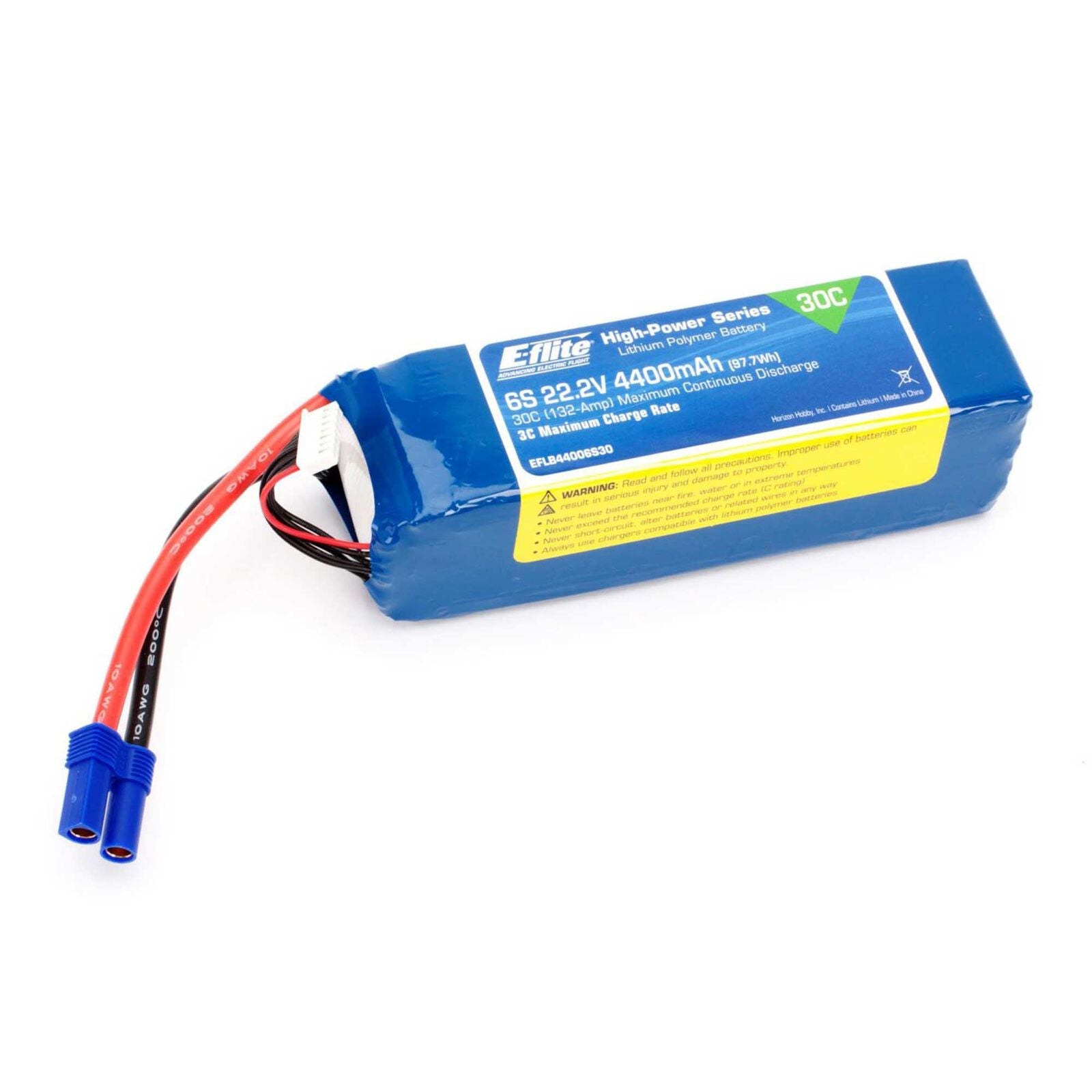 E-flite 6S 4400mAh 30C 22.2V LiPo, 10AWG EC5 (EFLB44006S30) Horizon Hobby