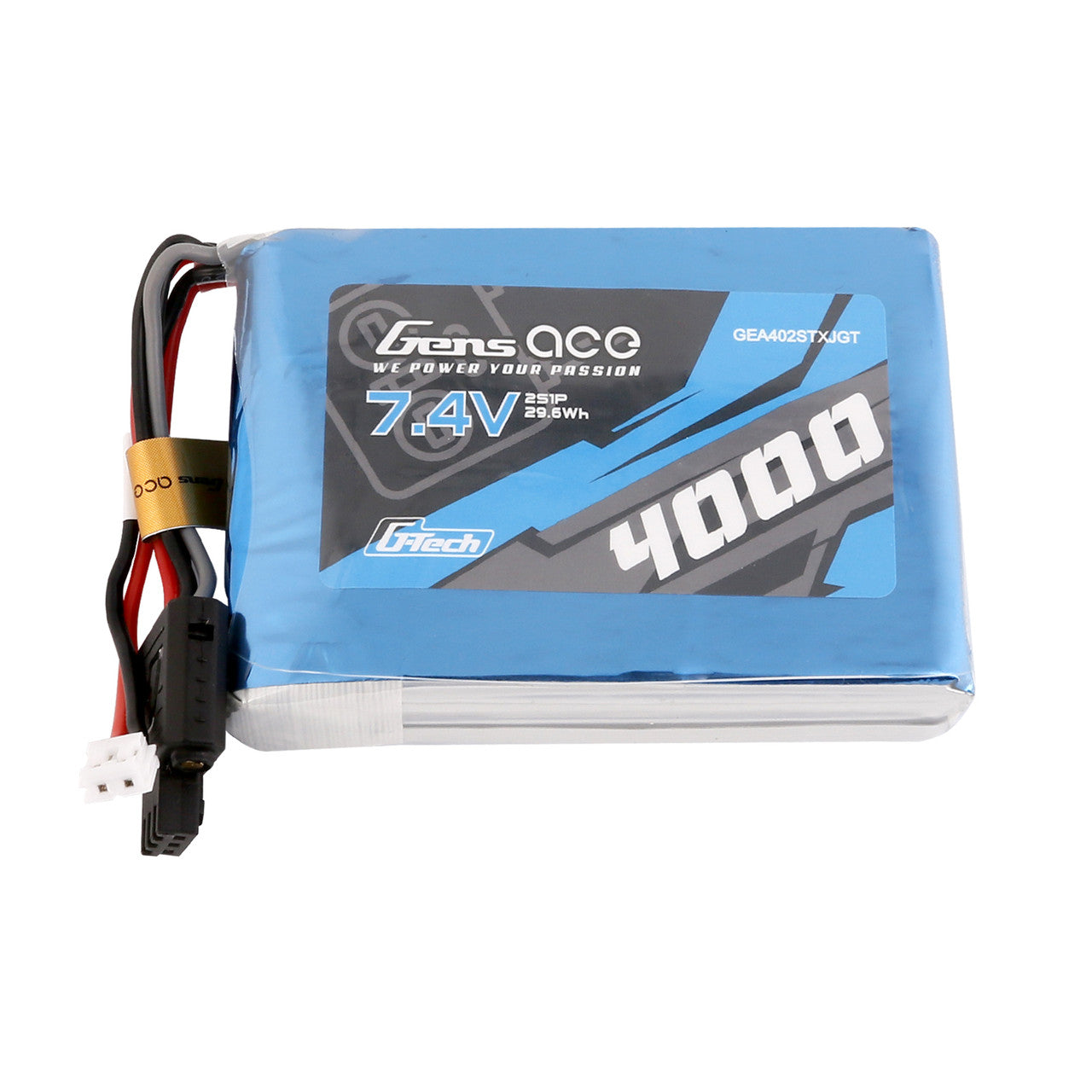 Gens Ace G-Tech 4000mAh 2S1P 7.4V TX Lipo Battery Pack With JST-EHR Plug GensTattu