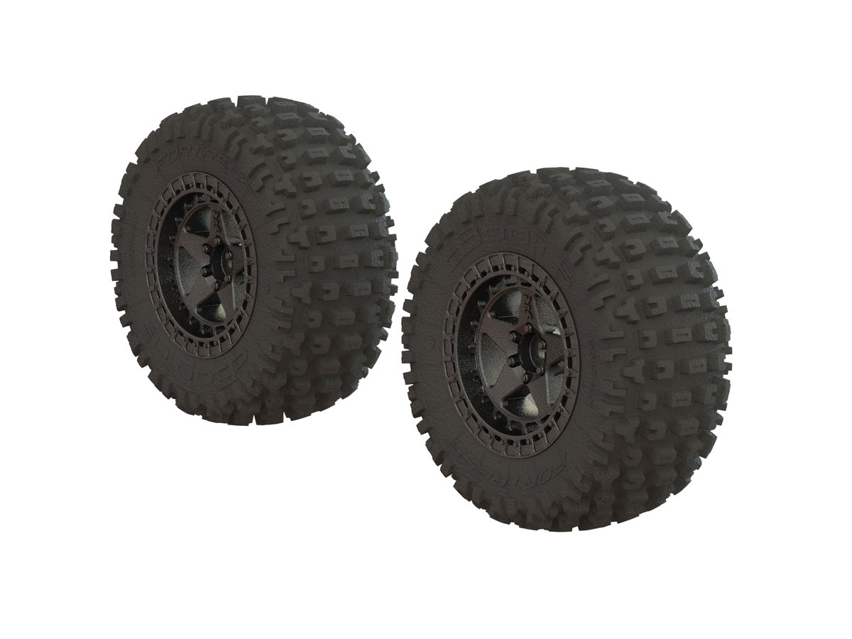 ARRMA (ARA550087) dBoots Fortress SC Tire Set Glued Black Chrome (2) (ARAC9631) Horizon Hobby