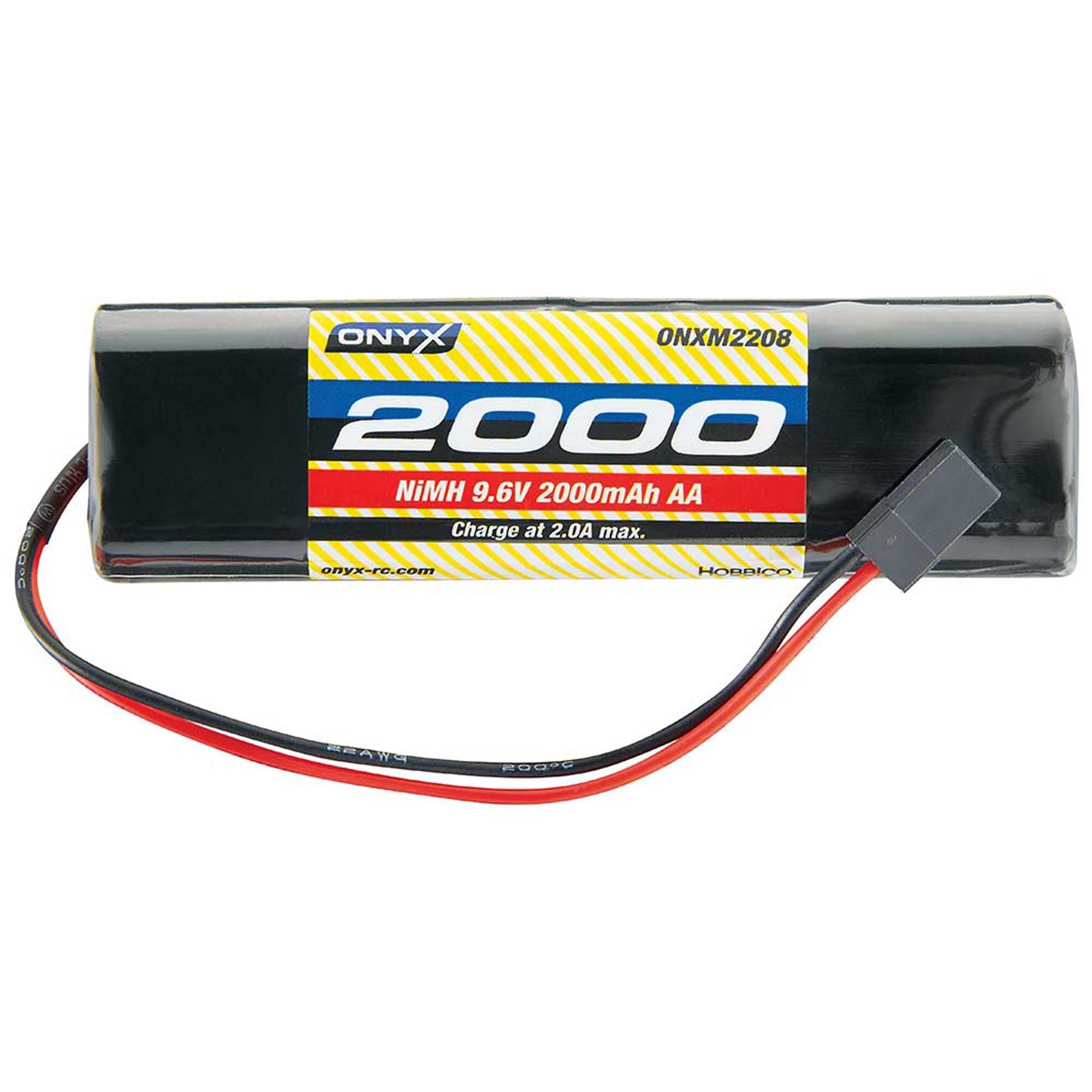 Onyx 9.6V 2000mAh AA NiMH Square Transmitter Battery: Universal Receiver (ONXM2213) Horizon Hobby