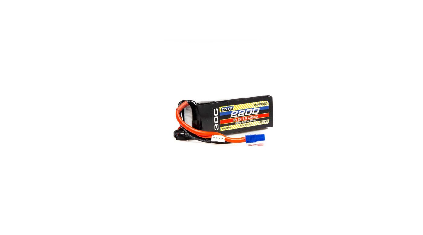Onyx 11.1V 2200mAh 3S 30C LiPo Battery: EC3 (ONXP22003S30) Horizon Hobby