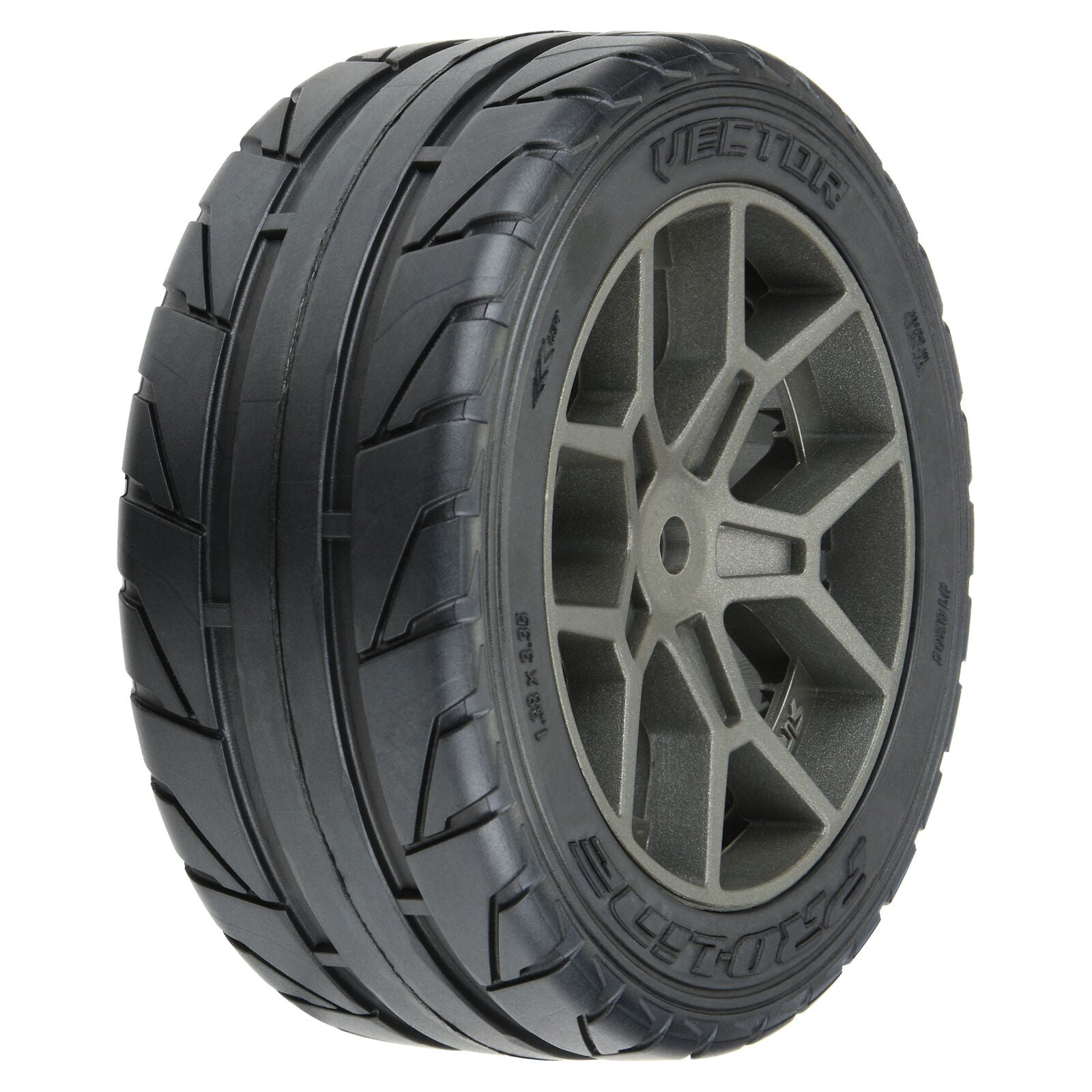 Pro-Line 1/8 Vector S3 Front/Rear 35/85 2.4" Belted Mounted Tires, 14mm Gray: Vendetta (PRO1020410) Horizon Hobby