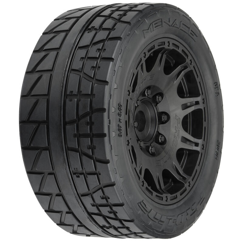 Pro-Line 1/6 Menace HP BELTED Fr/Rr 5.7" MT Tires Mounted 24mm Blk Raid (2) (PRO1020510) Horizon Hobby
