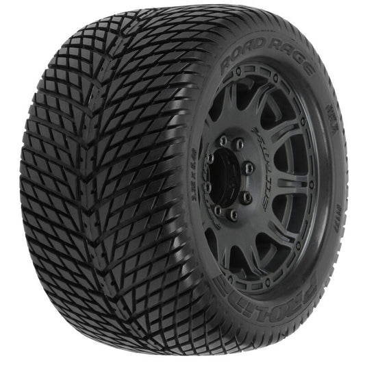 Pro-Line 1/8 Road Rage F/R 3.8" MT Tires Mounted 17mm Blk Raid (2) Item (PRO117710) Horizon Hobby