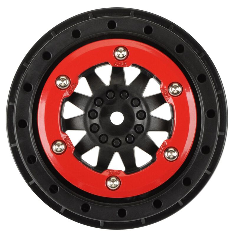 Pro-Line 1/10 ProTrac F-11 F/R 2.2"/3.0" Wheels SC 12mm (2) Red/Black (PRO274503) Horizon Hobby