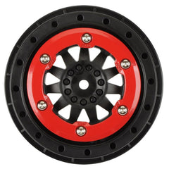 Pro-Line 1/10 ProTrac F-11 F/R 2.2"/3.0" Wheels SC 12mm (2) Red/Black (PRO274503) Horizon Hobby