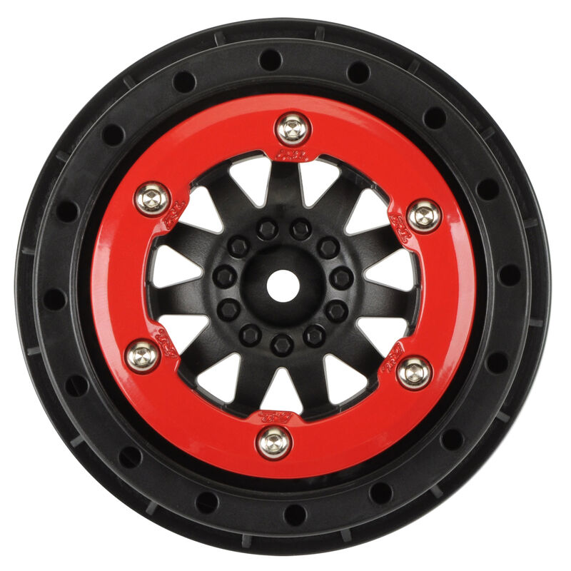 Pro-Line 1/10 F-11 Front/Rear 2.2"/3.0" 12mm Short Course Wheels (2) Red/Blk (PRO274603) Horizon Hobby