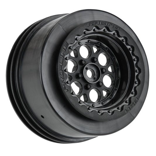 Pro-Line 1/10 Showtime+ Wide Rear 2.2"/3.0" 12mm Drag Wheels (2) Black (PRO279403) Horizon Hobby