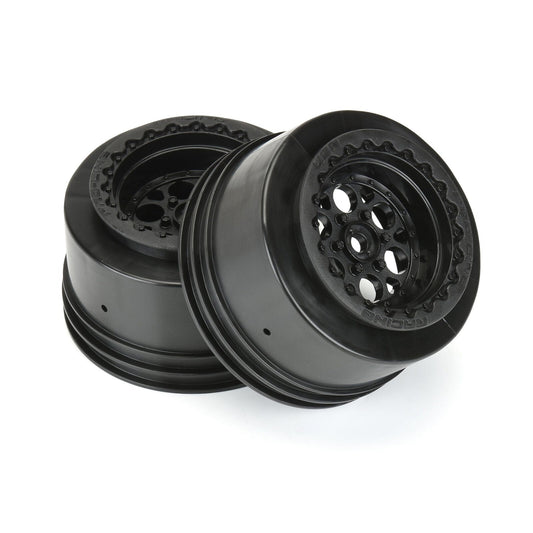 Pro-Line 1/10 Showtime+ Wide Rear 2.2"/3.0" 12mm Drag Wheels (2) Black (PRO279403) Horizon Hobby