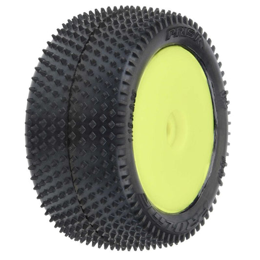 Pro-Line 1/18 Prism Rear Carpet Mini-B Tires Mounted 8mm Yellow Wheels (2) (PRO829712) Horizon Hobby
