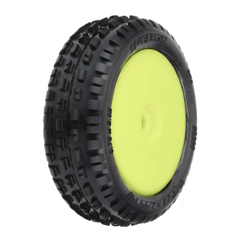 Pro-Line 1/16 Wedge Front Mini Pre-Mounted Tires 8mm (2) Yellow (PRO829812) Horizon Hobby