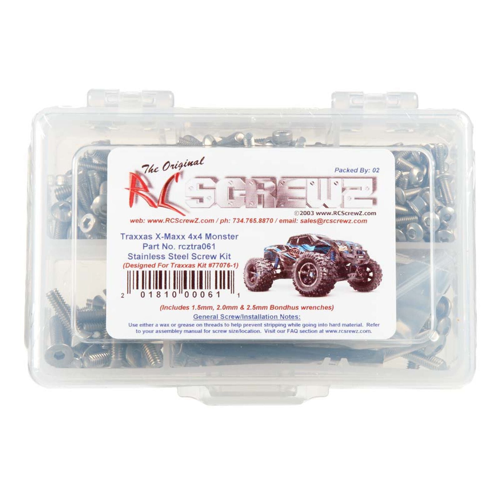 RC Screwz Stainless Steel Screw Kit Traxxax X-Maxx (6S) (RCZTRA061) Horizon Hobby