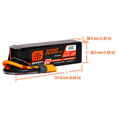 Spektrum 22.2V 3200mAh 6S 50C Smart LiPo G2: IC5 (SPMX326S50) Horizon Hobby