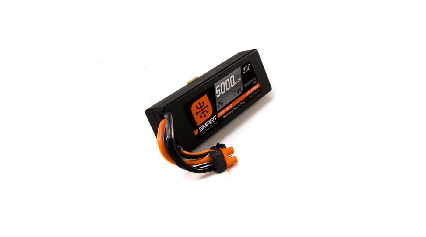 Spektrum 7.4V 5000mAh 2S 30C Smart LiPo Battery, Hardcase, IC3 (SPMX50002S30H3) Horizon Hobby