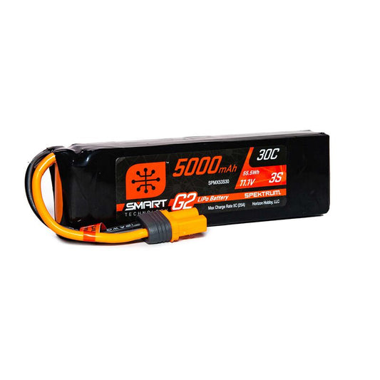 Spektrum LiPo Battery 3S 11.1V 5000mAh 30C Smart G2 IC5 (SPMX53S30)