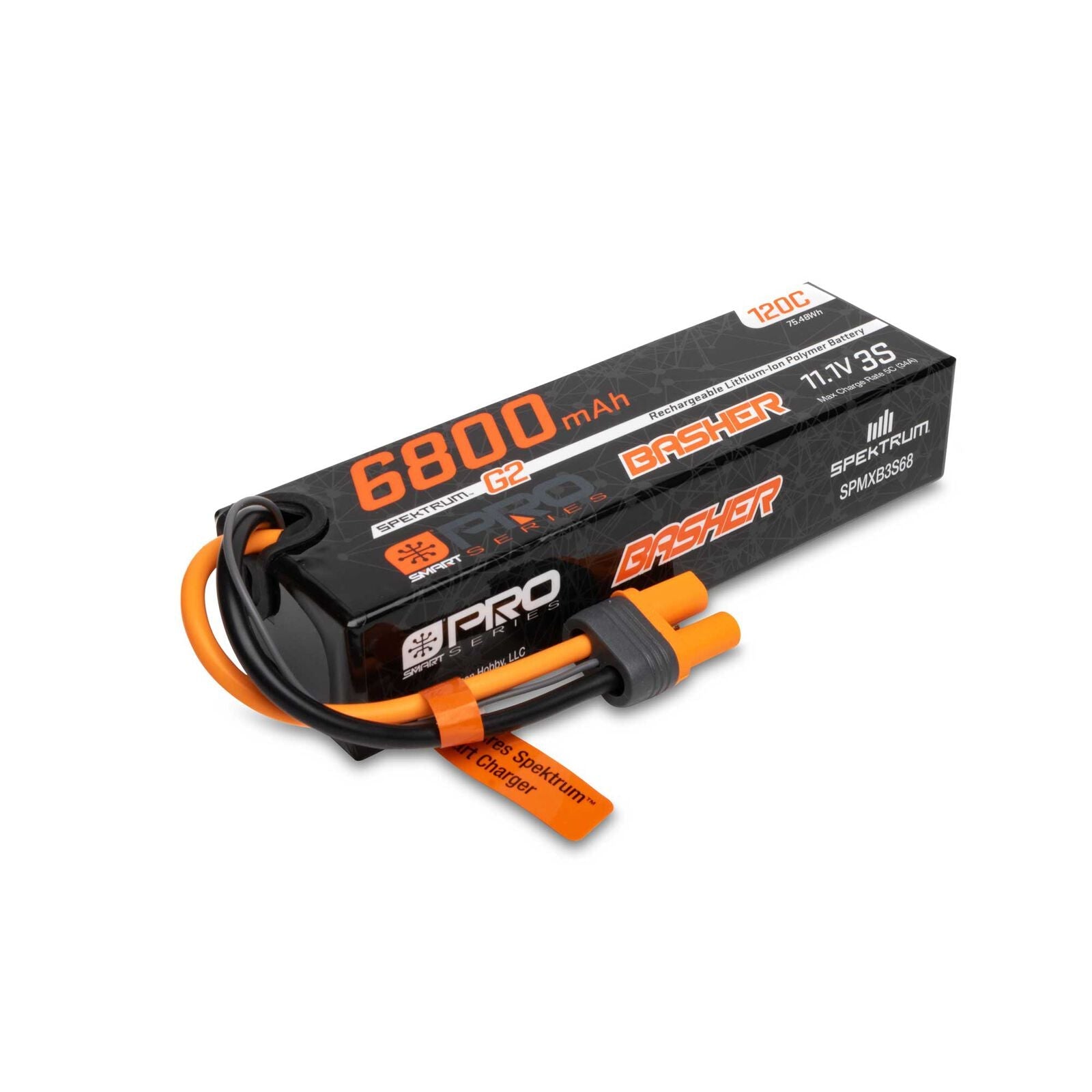 Spektrum 11.1V 6800mAh 3S 120C Smart G2 Pro Basher LiPo: IC5 (SPMXB3S68) Horizon Hobby