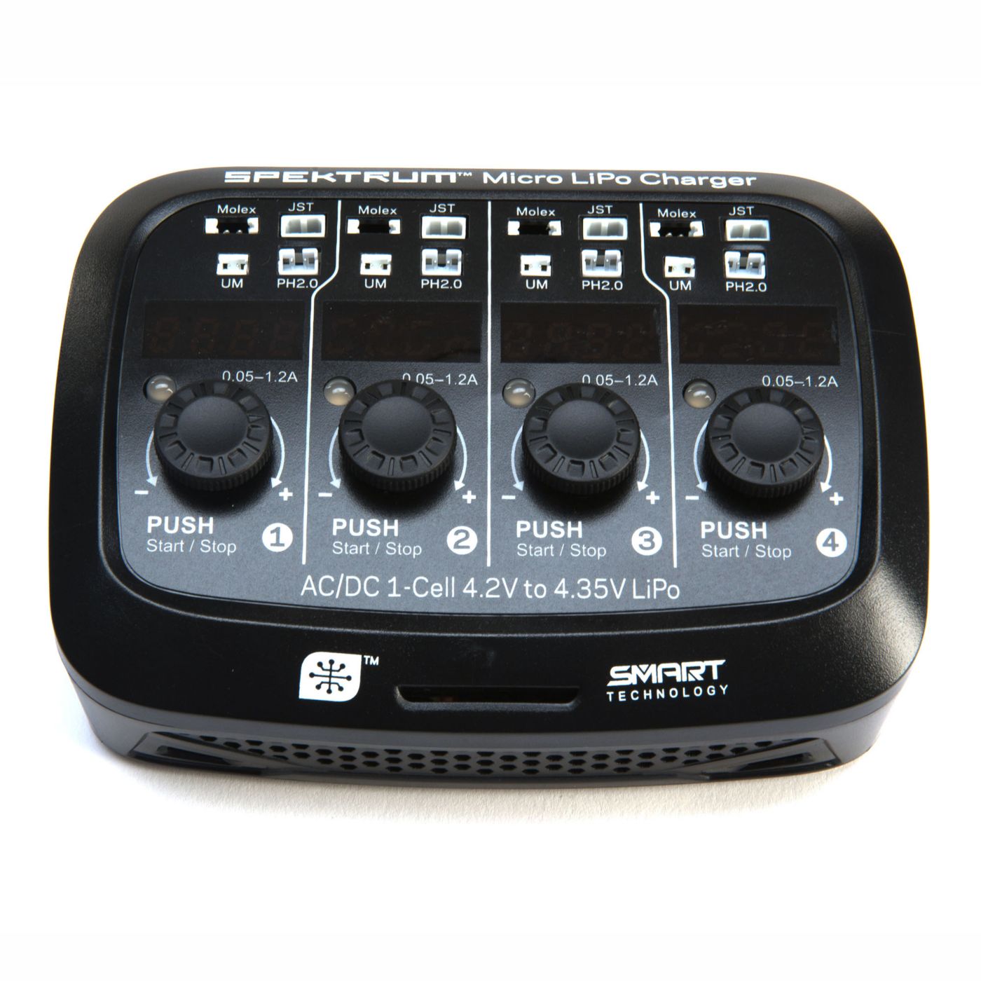 Spektrum S44 Micro 4-Port AC/DC 1S LiPo Smart Charger (SPMXC1040) Horizon Hobby