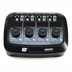 Spektrum S44 Micro 4-Port AC/DC 1S LiPo Smart Charger (SPMXC1040) Horizon Hobby