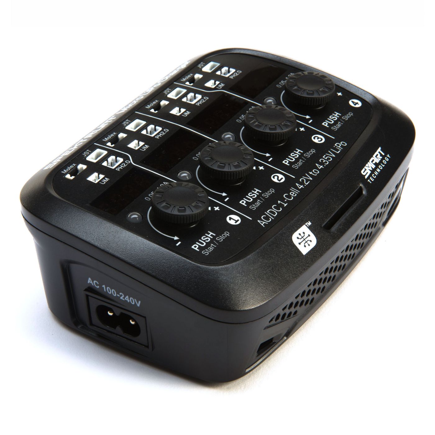 Spektrum S44 Micro 4-Port AC/DC 1S LiPo Smart Charger (SPMXC1040) Horizon Hobby