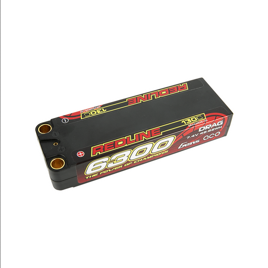 Gens ace Redline Series 6300mAh 7.4V 130C 2S2P HardCase Lipo Battery GensTattu
