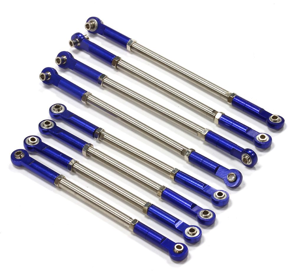 Integy Titanium Pushrod + Turnbuckle Set (8) for 1/10 Revo, E-Revo, Summit (T3242BLUE) Integy