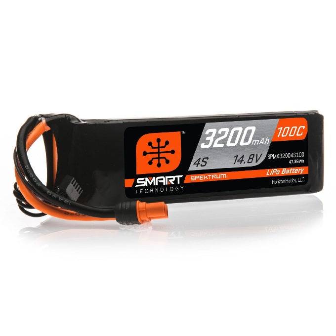Spektrum 14.8V 3200mAh 4S 100C Smart LiPo Battery: IC3 (SPMX32004S100) Horizon Hobby