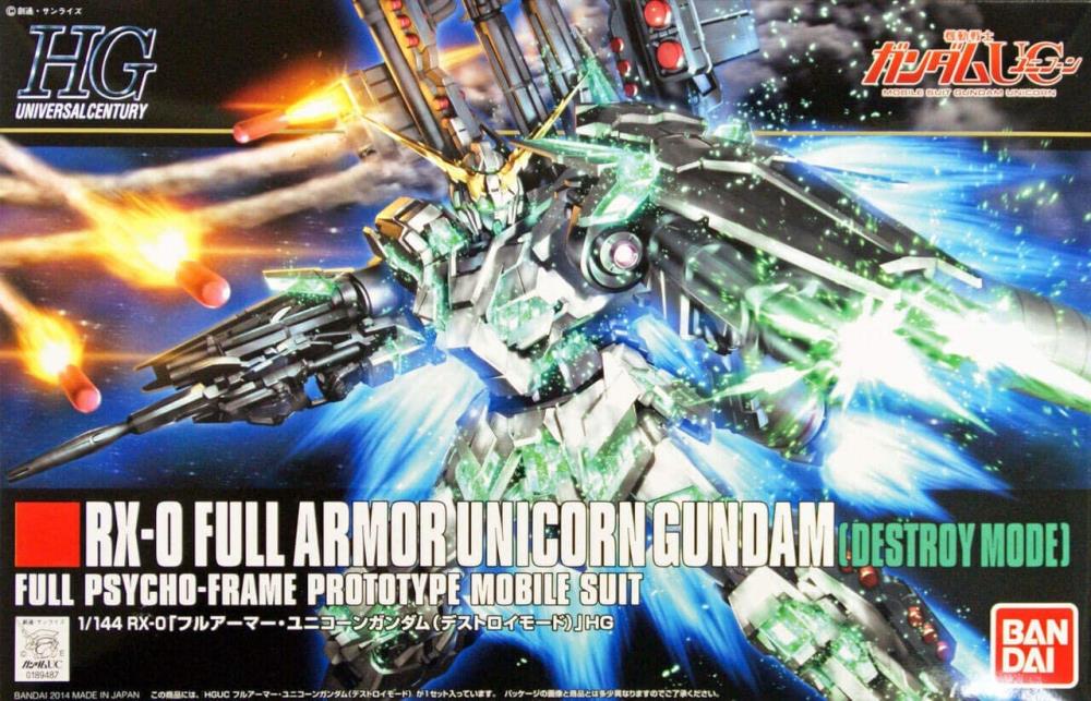 Bandai 1:144 HGUC #178 Full Armor Unicorn Gundam Destroy Mode (Green Ver.) (BAN2252317) Hobby Tyme
