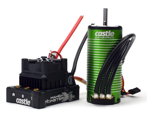 Castle Creations Mamba Monster X 8S ESC/Motor Combo w/1520 Sensored Motor (1650Kv) (CSE010016504) Amain Hobbies
