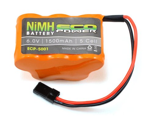 EcoPower 5-Cell 6.0V NiMH Hump Receiver Pack (1500mAh) (ECP-5001) Amain Hobbies