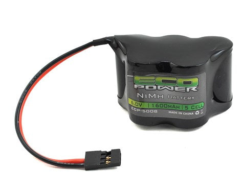 EcoPower 5-Cell NiMH 2/3A Hump Receiver Battery Pack (6.0V/1600mAh) (ECP-5008) Amain Hobbies