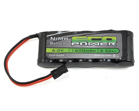 EcoPower 5-Cell NiMH Stick Receiver Battery Pack (6.0V/1600mAh) (ECP-5009) Amain Hobbies