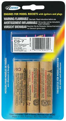 Estes C6-7 Standard Engine (3) (EST1615) Horizon Hobby
