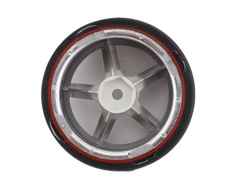 Firebrand RC Highfive D29 Pre-Mounted Slick Drift Tires (4) (Smoke Chrome) w/D2 Tires, 12mm Hex & 9mm Offset (FBR1WHEHI5966) Amain Hobbies