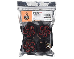 Firebrand RC Hydra XDR3 5° Pre-Mounted Slick Drift Tires (4) (Red/Black) w/Diamond Tires, 12mm Hex & 3mm Offset (FBR1WHEHYD503) Amain Hobbies