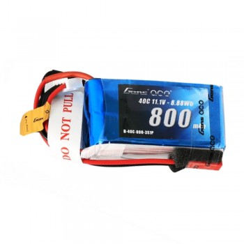 Gens Ace 800mAh 11.1V 40C 3S1P Lipo Battery Pack with JST-SYP Plug GensTattu