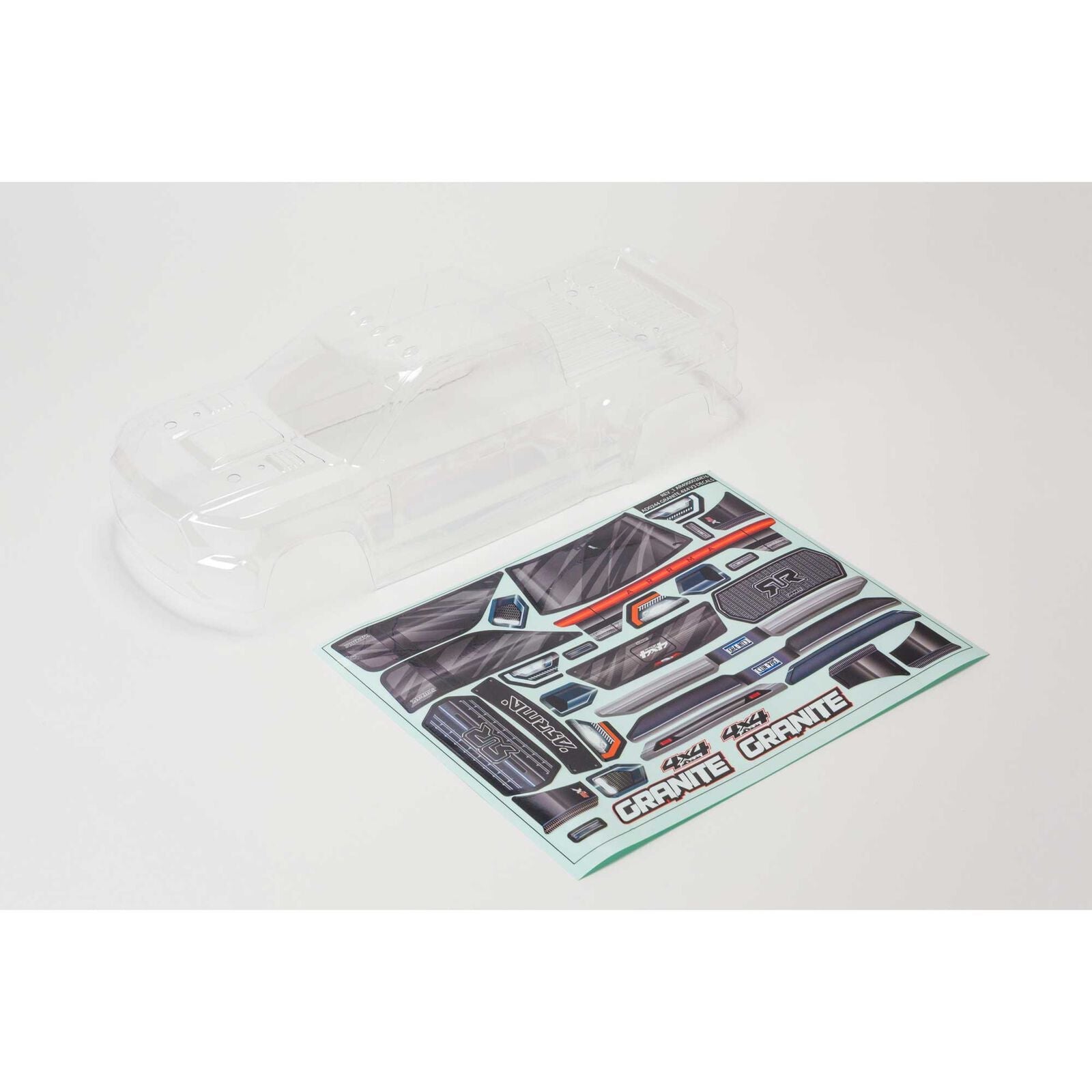ARRMA 1/10 Clear Body with Decals and Window Masks: GRANITE 4X4 BLX (ARA402308) Horizon Hobby