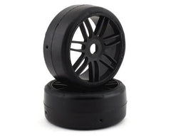 GRP GT - TO2 Slick Belted Pre-Mounted 1/8 Buggy Tires (Black) (2) (S7) w/17mm Hex (GRPGTX02-S7) Amain Hobbies