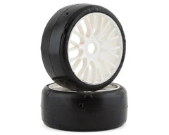 GRP GT - TO4 Slick Belted Pre-Mounted 1/8 Buggy Tires (White) (2) (XM2) w/FLEX Wheel (GRPGTH04-XM2) Amain Hobbies