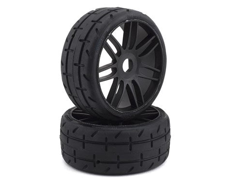 GRP GT - TO1 Revo Belted Pre-Mounted 1/8 Buggy Tires (Black) (2) (S1) w/17mm Hex Amain Hobbies