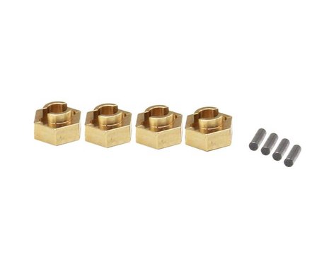 Hot Racing Axial SCX24 Brass 7mm Wheel Hex Hub (4) (HRASXTF10H) Hot Racing